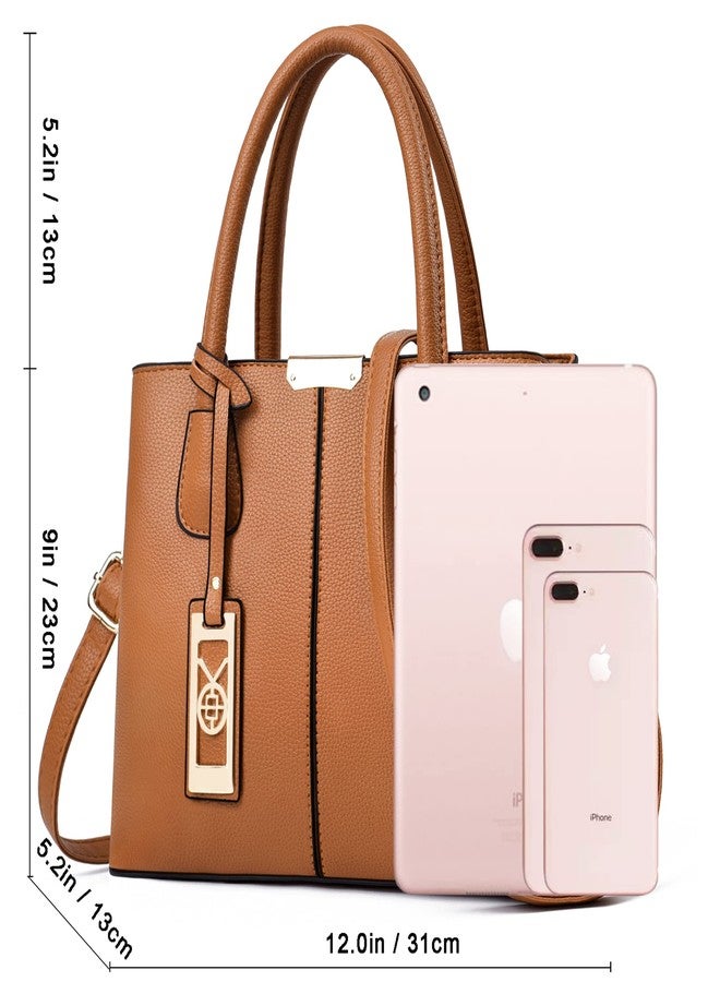 CHICAROUSAL Purses and Handbags for Women Leather Crossbody Bags Women's Tote Shoulder Bag (Brown) - Image 5